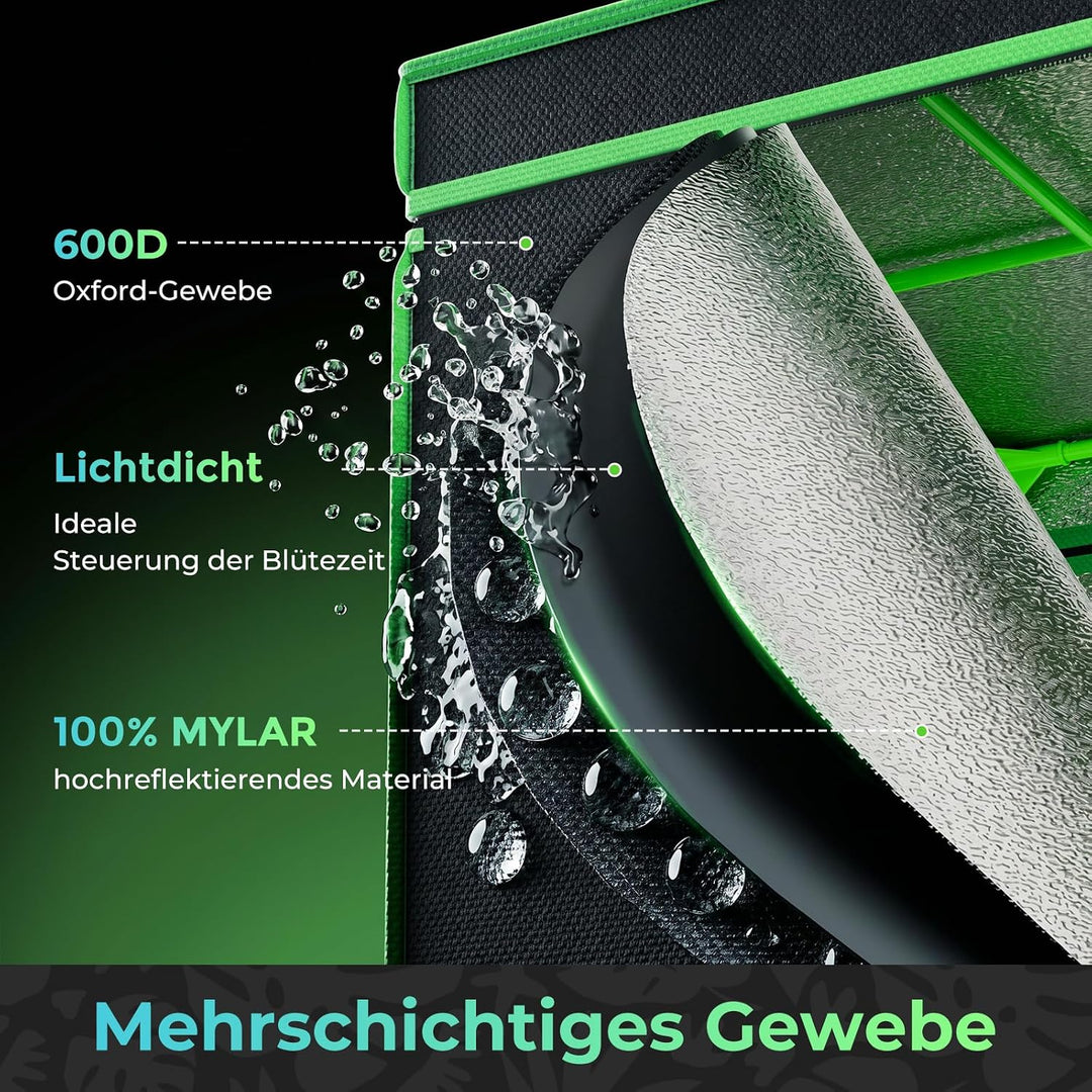 Grow Zelt für Pflanzen Zuchtzelt Gewächshaus Box Zuchtschrank Garten Anzucht Gemüse Kräuter Grow Sch