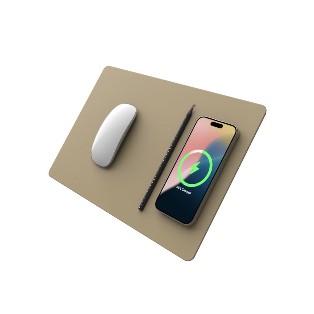 POUT HANDS3 PRO - Mouse pad with high-Speed Wireless Charging Latte Cream Multicolor, Multicolor