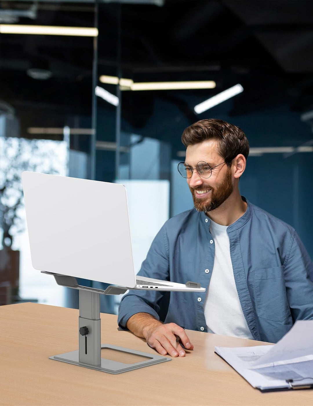 SOUNDANCE Laptop-Ständer für Schreibtisch, verstellbar, ergonomischer Laptop-Ständer für den Schreib