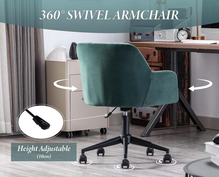 chairus Schreibtischstuhl Samt Bürostuhl 360° Drehbar Schreibtischstuhl Höhenverstellbar Drehstuhl f