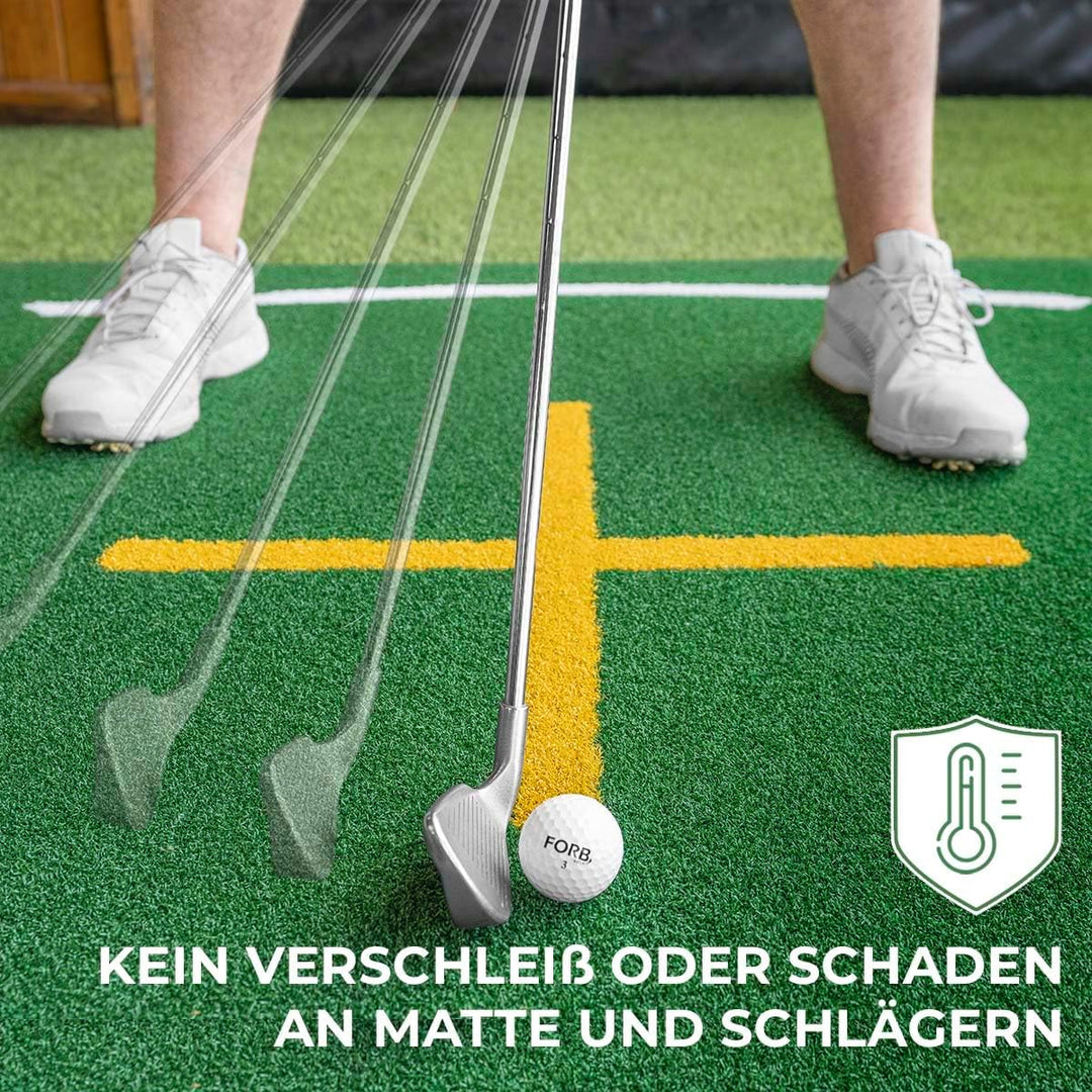 FORB Golf Lehrmatte | Ausrichtungslinen &amp; 4X Tee-Positionen Matte nur, Matte nur