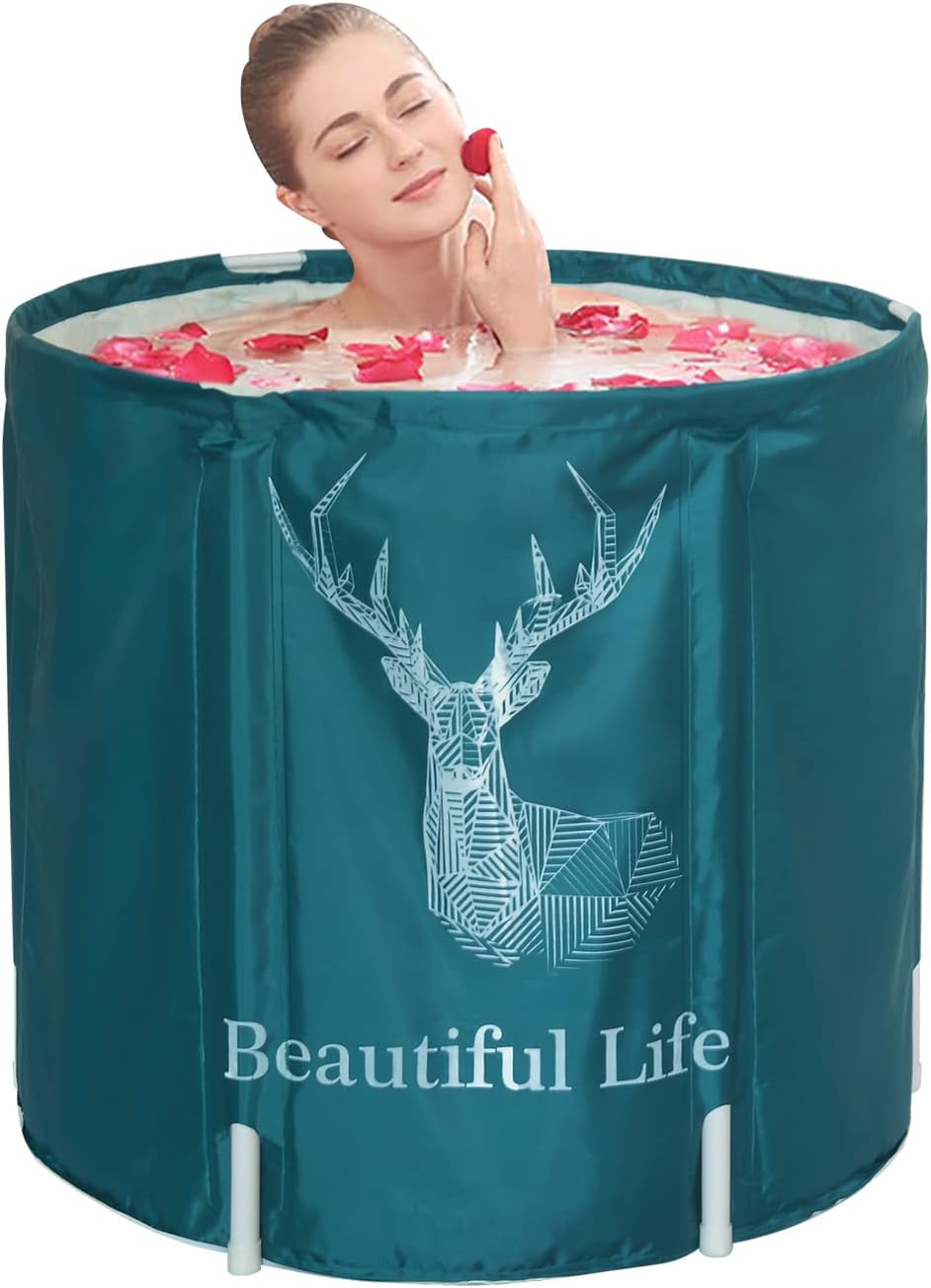 Sinbide Badewanne, 70x65cm Bathtub, Faltende Wannenbad Fass Folding SPA, Erwachsenen Wanne, Badewann