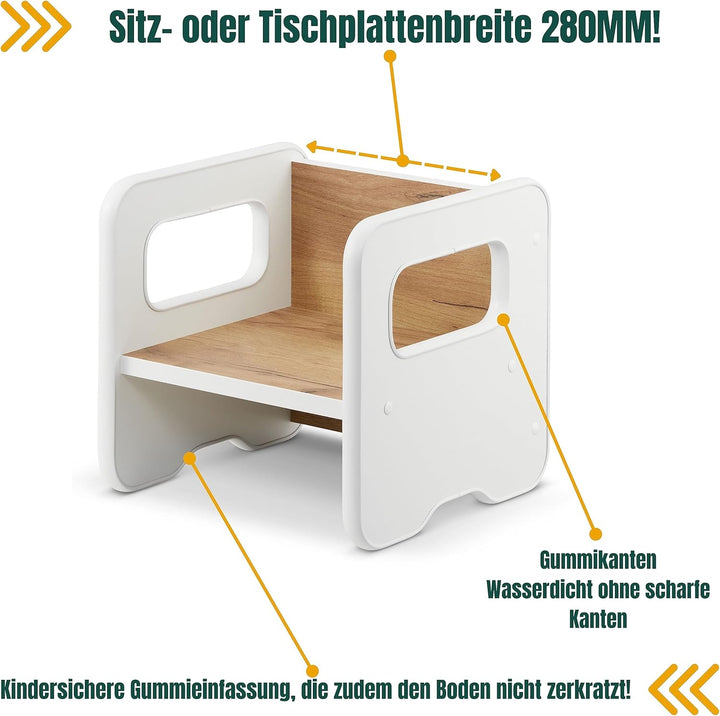 defiPad Sitzhocker für Kinder | Stylisch Wendehocker | Kindersessel ab 1 Jahr | Babystuhl Hocker Hol