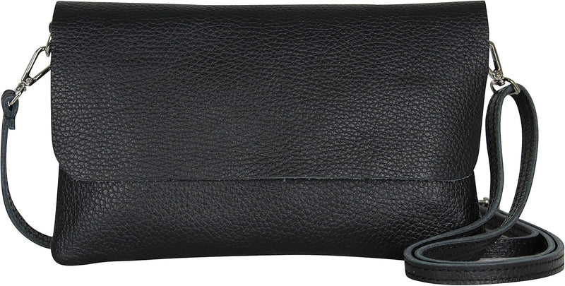 AmbraModa GLX11 - Damen Umhängetasche, Clutch, Handytasche aus echtem Leder mit abnehmbarem und vers