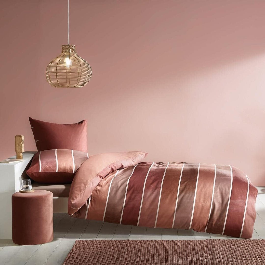 Kaeppel Mako-Satin Bettwäsche Timeless Zinn, 1 Bettbezug 155 x 220 cm + 1 Kissenbezug 80 x 80 cm Zin