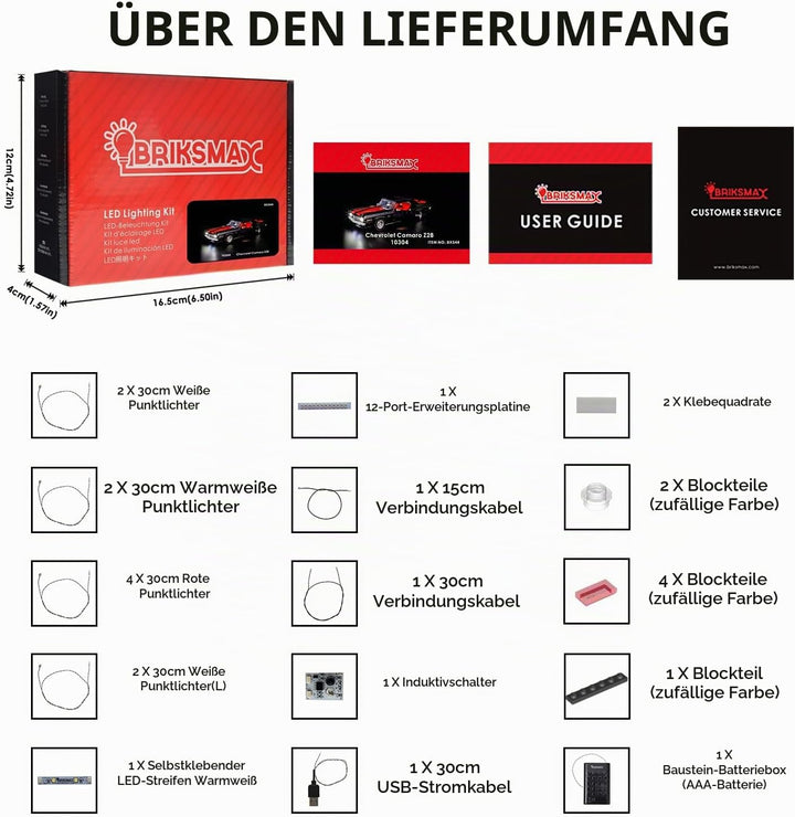 BRIKSMAX 10304 Led Licht für Lego Chevrolet Camaro Z28 - Compatible with Lego  Icons Bausteinen Mode
