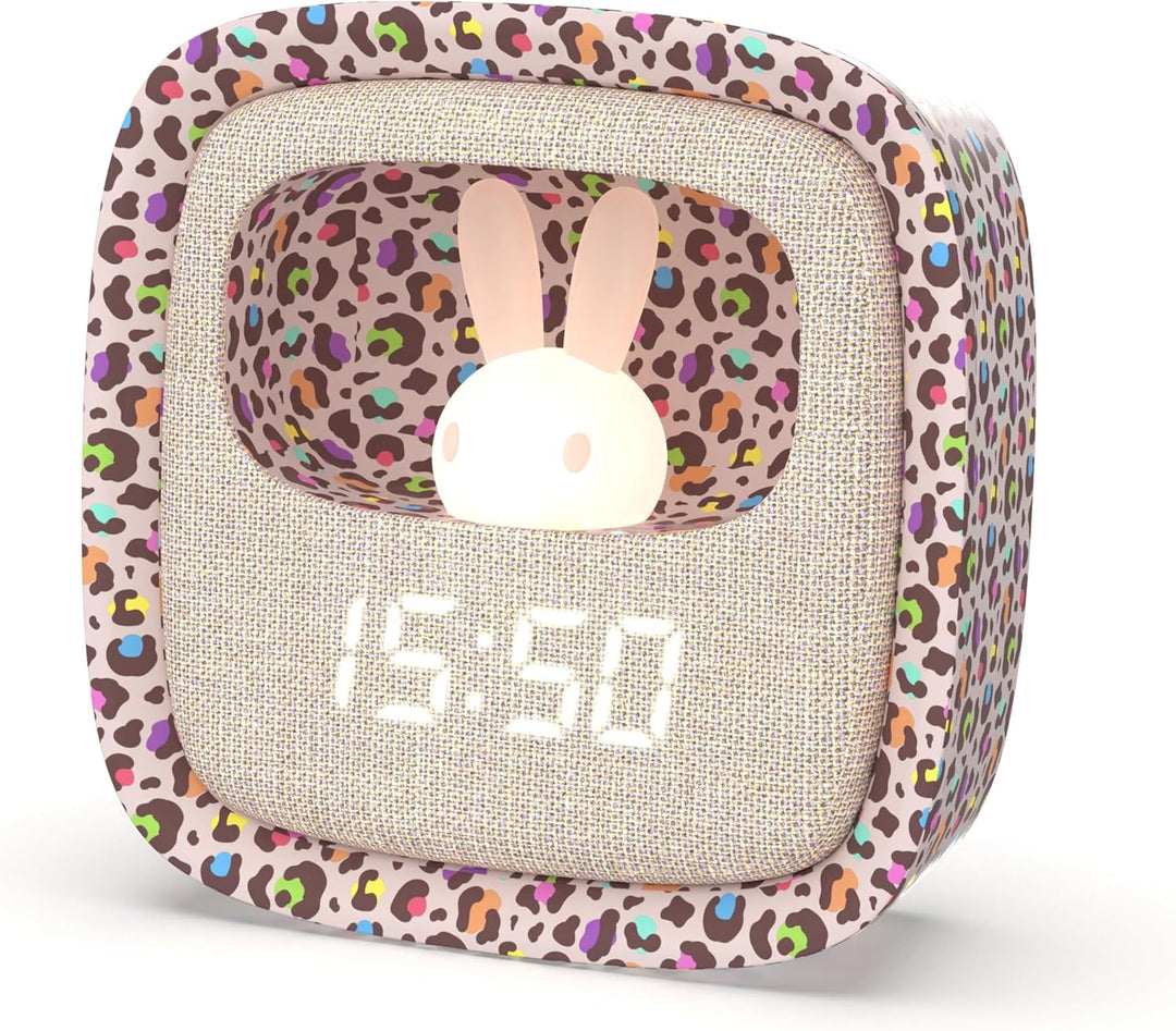 MOB – MOBILITY ON BOARD Billy Clock Rainbow Leopard Limited Edition – Wecker & Nachtlicht mit 3 Alar