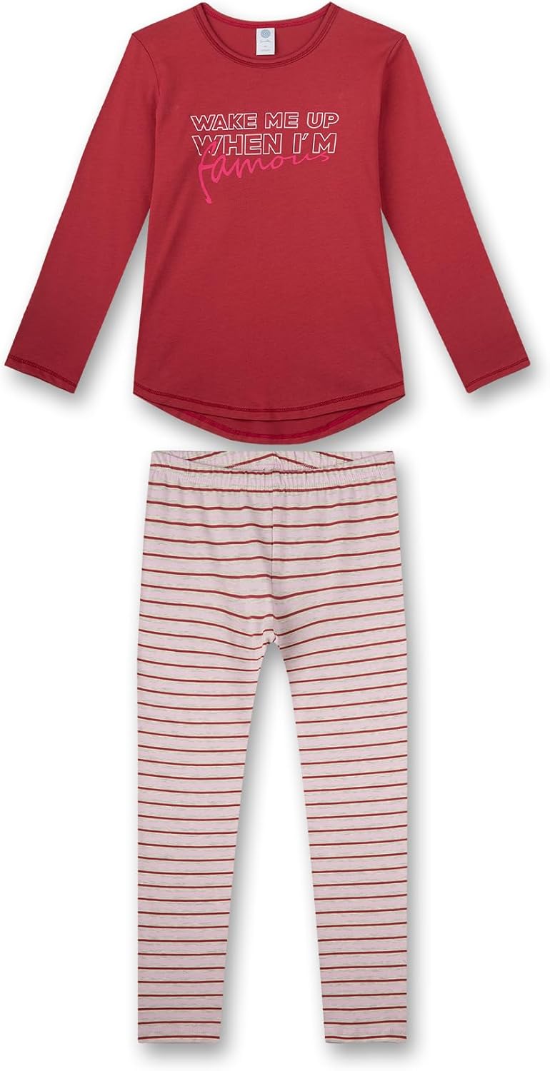 Sanetta Mädchen-Schlafanzug Rot | Bequemer Schlafanzug für Mädchen lang. | Pyjamaset Grösse 140 Rot,