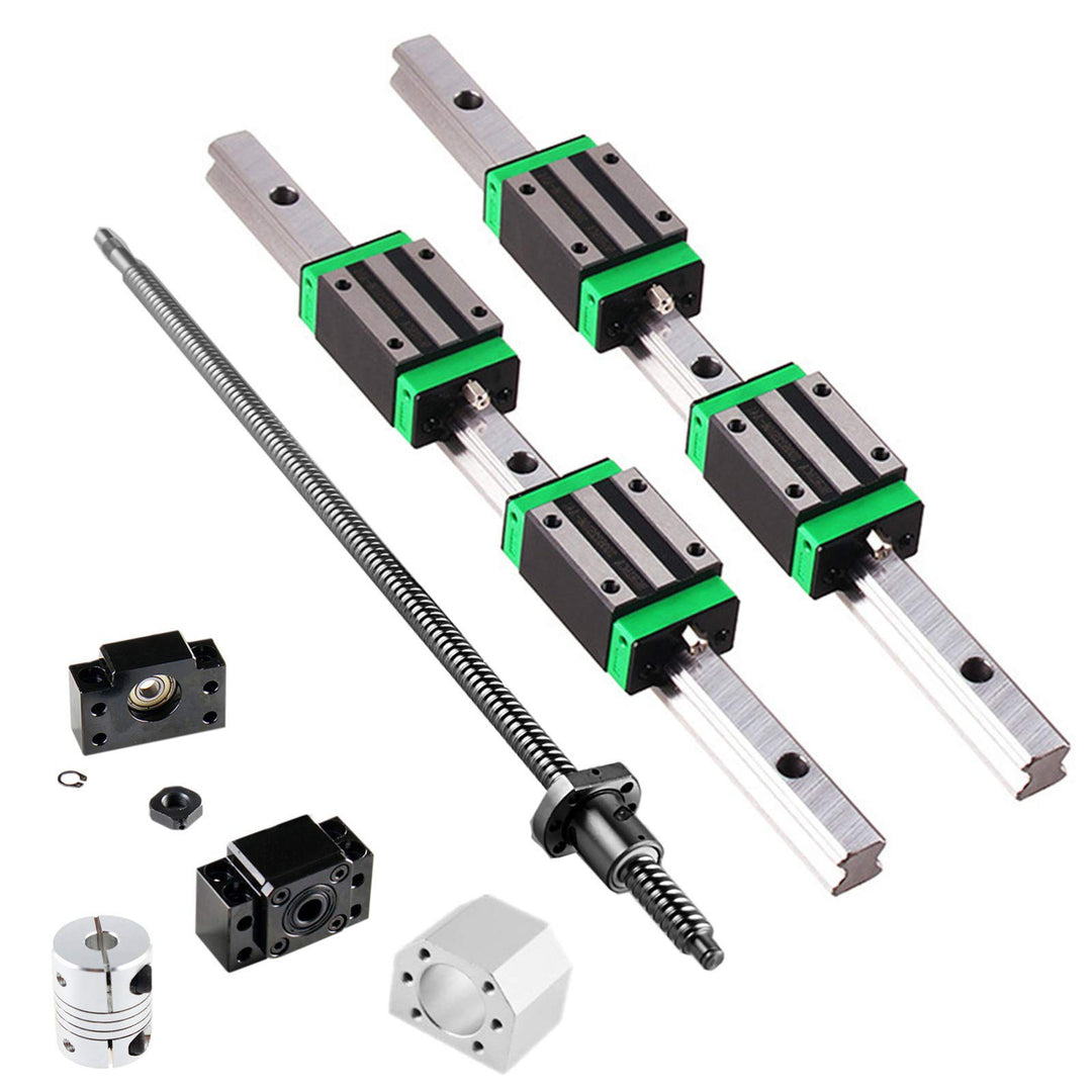 GooEquip Linearführung HGR15 1500mm Linearschiene mit 4PCS Gleitblock + 1PCS SFU1605 1500mm Kugeluml