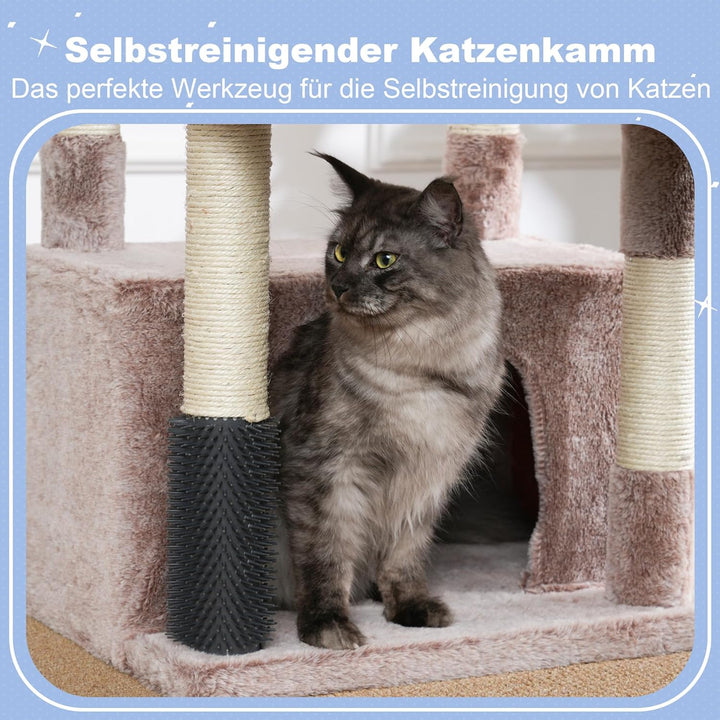 Hey-brother Kratzbaum, Katzenbaum für Grosskatze und Maine-Coon-Katzen, mehrstöckiger Stabil Katzenk