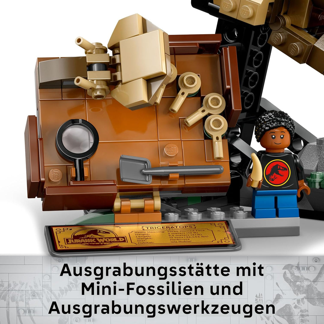 LEGO Jurassic World Dinosaurier-Fossilien: Triceratops-Schädel Modell, Dinosaurier Spielzeug für Jun