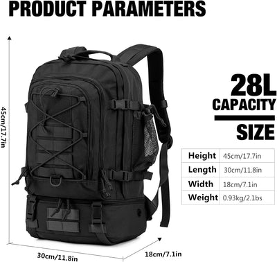 Mardingtop 28L Rucksack Taktischer Rucksack Wanderrucksack Trekkingrucksack Angelrucksack für Surviv