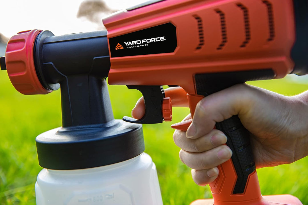 Yard Force Akku-Farbsprühgerät LP C06P mit 20V / 2,0 Ah Lithium Akku, bürstenloser Motor, 1000 ml Be