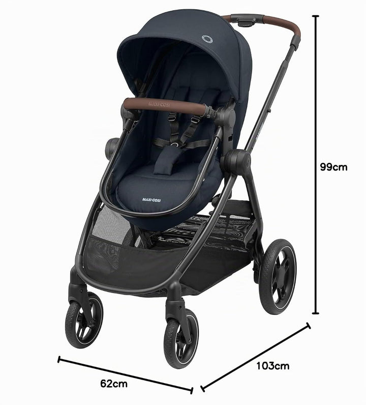 Maxi-Cosi Kombi-Kinderwagen Modell 2-in-1 Zelia³ wendbarer Sitz & Wanne in einem, verstellbarer Schi
