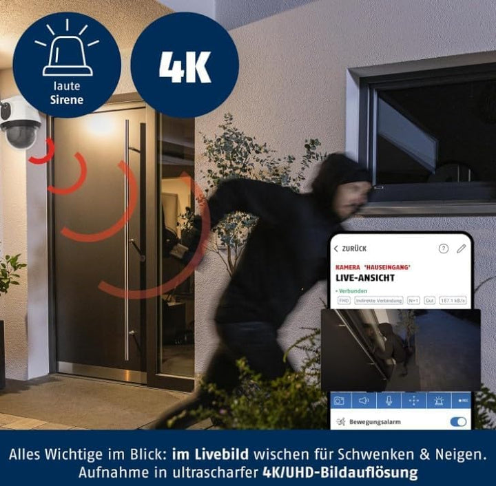 ABUS SmartLook Schwenken & Neigen, 2er Set - 4K Überwachungskamera für aussen mit WLAN, Bewegungserk