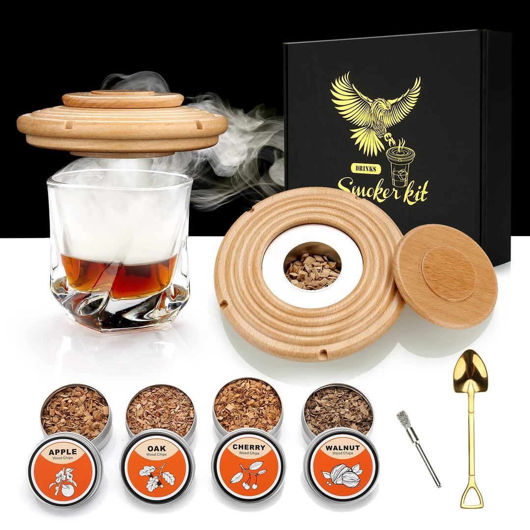Cocktail Smoker Kit, Cocktail-Räucherset mit 4 Holzchips, Vatertagsgeschenk, Old Fashioned Whiskey S
