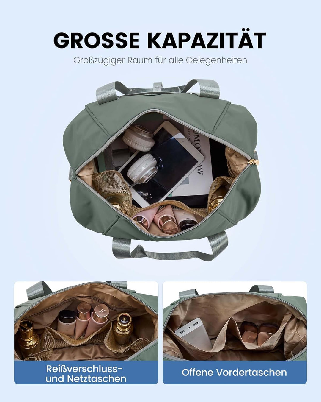 LOVEVOOK Ryanair Handgepäck 40x30x20, Erweiterbare Kleine Reisetasche Handgepäck Tasche für Flugzeug