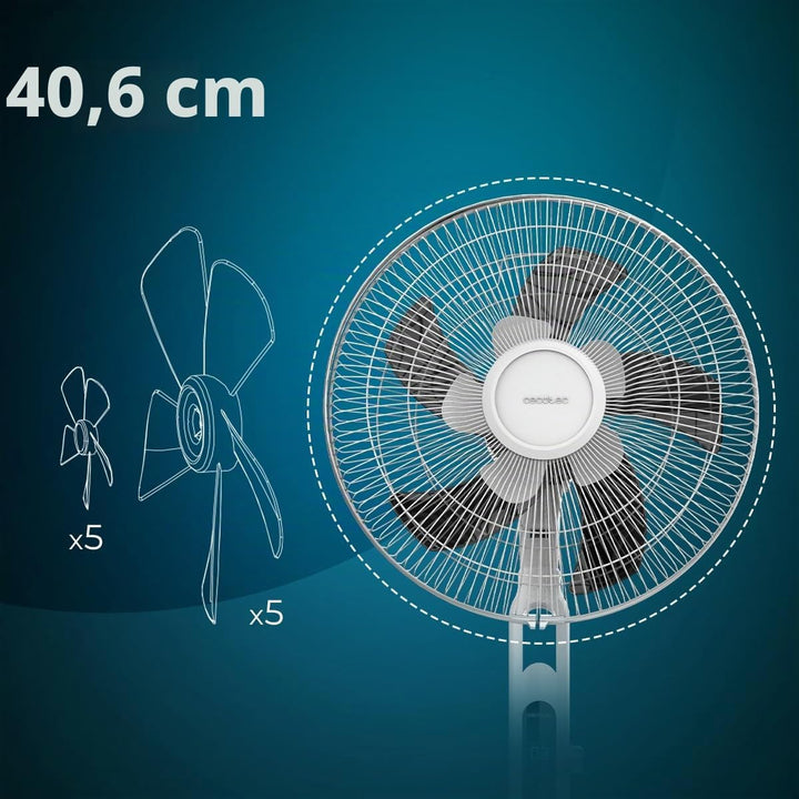 Cecotec Standventilator EnergySilence 1040 SmartExtreme. 16" mit 28 W und DC-Motor, 24 Geschwindigke