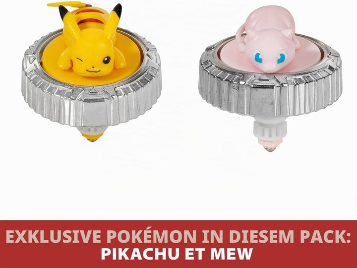 Bandai - Pokémon – Arena Pack + 2 Spinners enthalten – Pokémon-Arena + 2 Pokéball-Werfer + 2 Pikachu