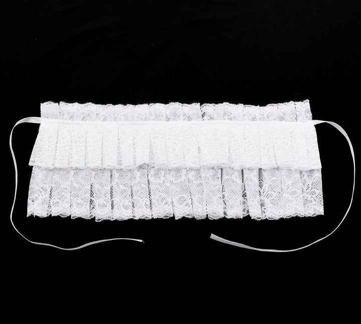 GRACEART Rüsche Halsband Viktorianisch Kostüm Weiss, Weiss