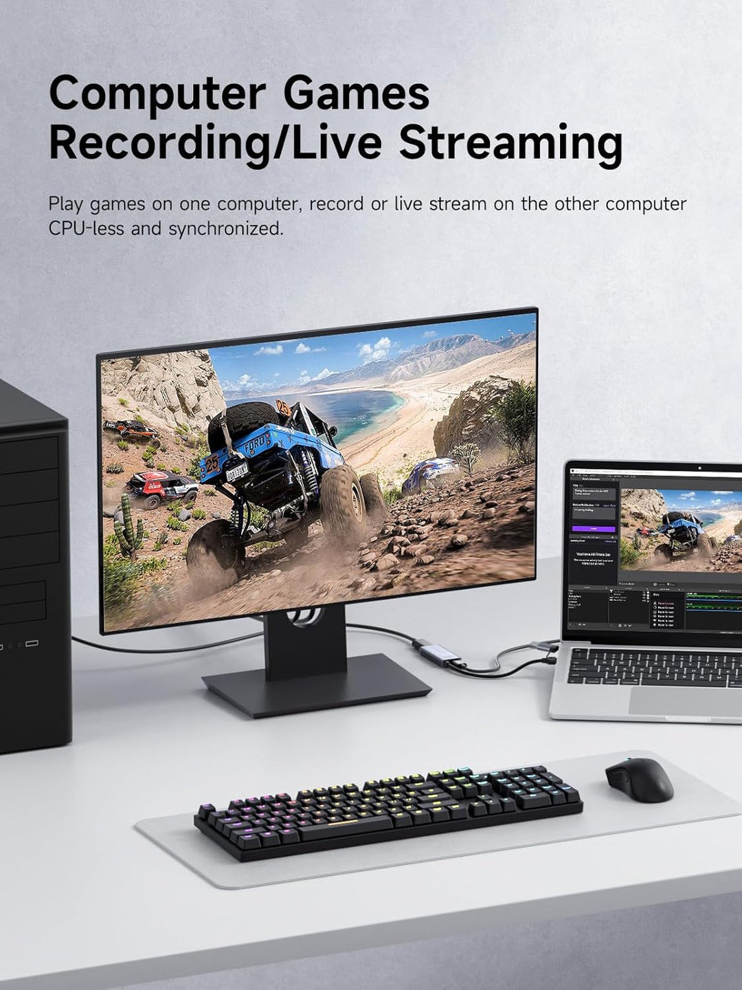 Hagibis USB 3.0 Video Capture Card with 100W PD HDMI to USB/USB C 1080P HD 60fps Live and Record Vid