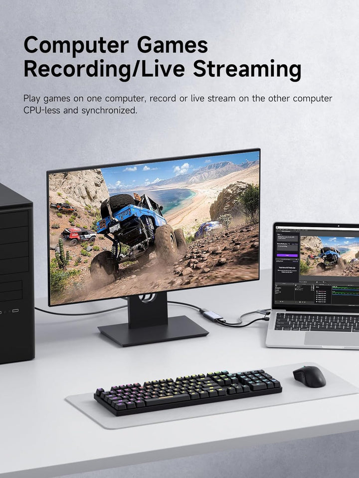 Hagibis USB 3.0 Video Capture Card with 100W PD HDMI to USB/USB C 1080P HD 60fps Live and Record Vid