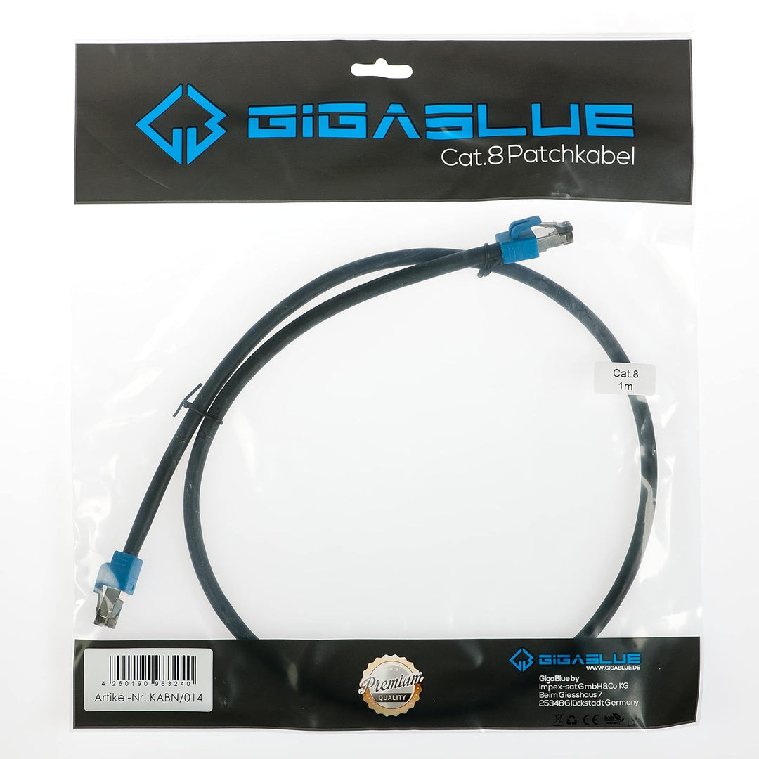 GigaBlue Cat8 Netzwerkkabel CAT.8 2000 MHz 40 Gbit/s 40GBase-T High End Poe+ Patchkabel Ethernetkabe