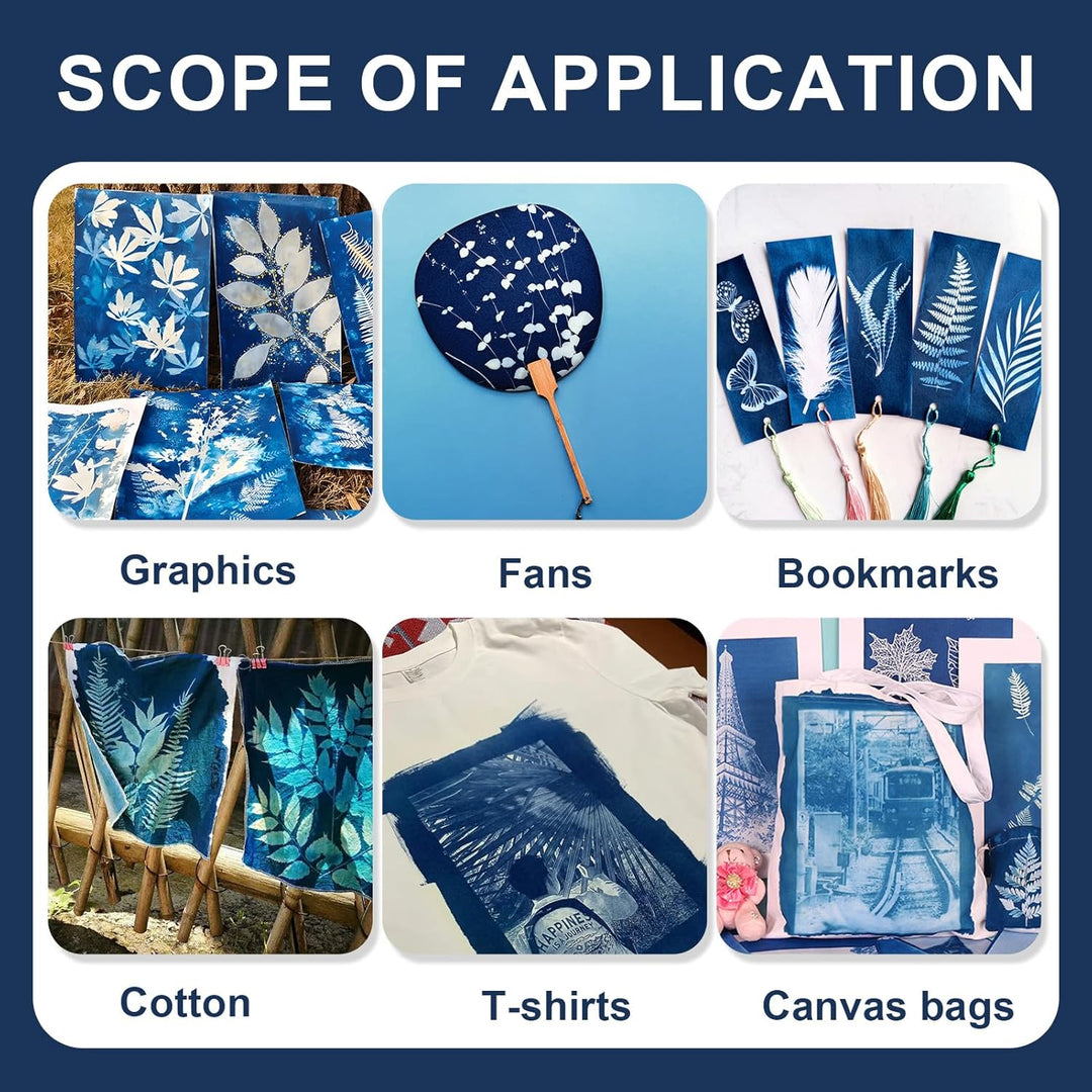 Cyanotypie, Cyanotype Sensitizer Set, Cyanotype Kit, Kommt mit Federn, Pflanzen und Anderen Material