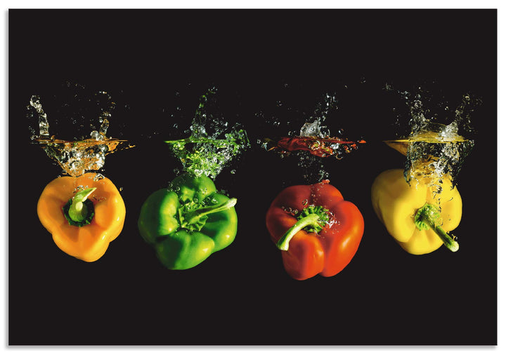 ARTland Spritzschutz Küche aus Alu für Herd Spüle 80x55 cm (BxH) Küchenrückwand mit Motiv Essen Gemü