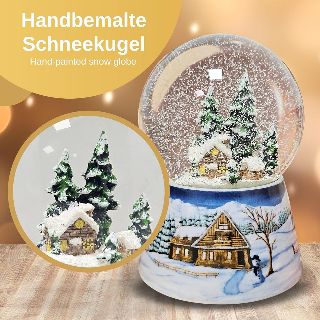 Schneekugel Musik Weihnachten | Kutschfahrt | | B: 10 cm H: 14 cm | 20325 (Mittelblau Winterlandscha