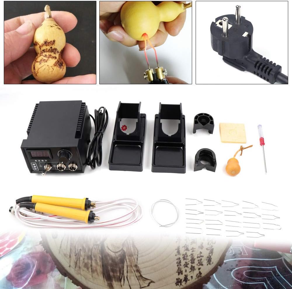 Profi Brandmalerei Digital Brennpeter mit Brennstift Brandmalkolben Regelbar Neu Pyrographie Maschin