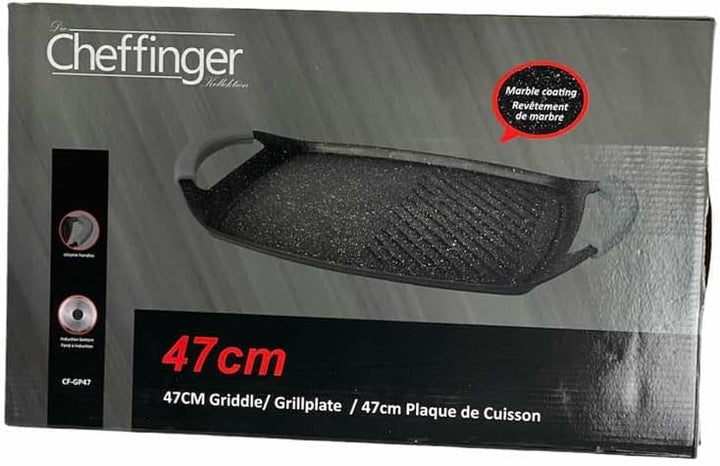 Cheffinger Pfannen-Set »Grillpfanne Grillplatte BBQ Induktion Aluguss beschichtet CF-GP47«