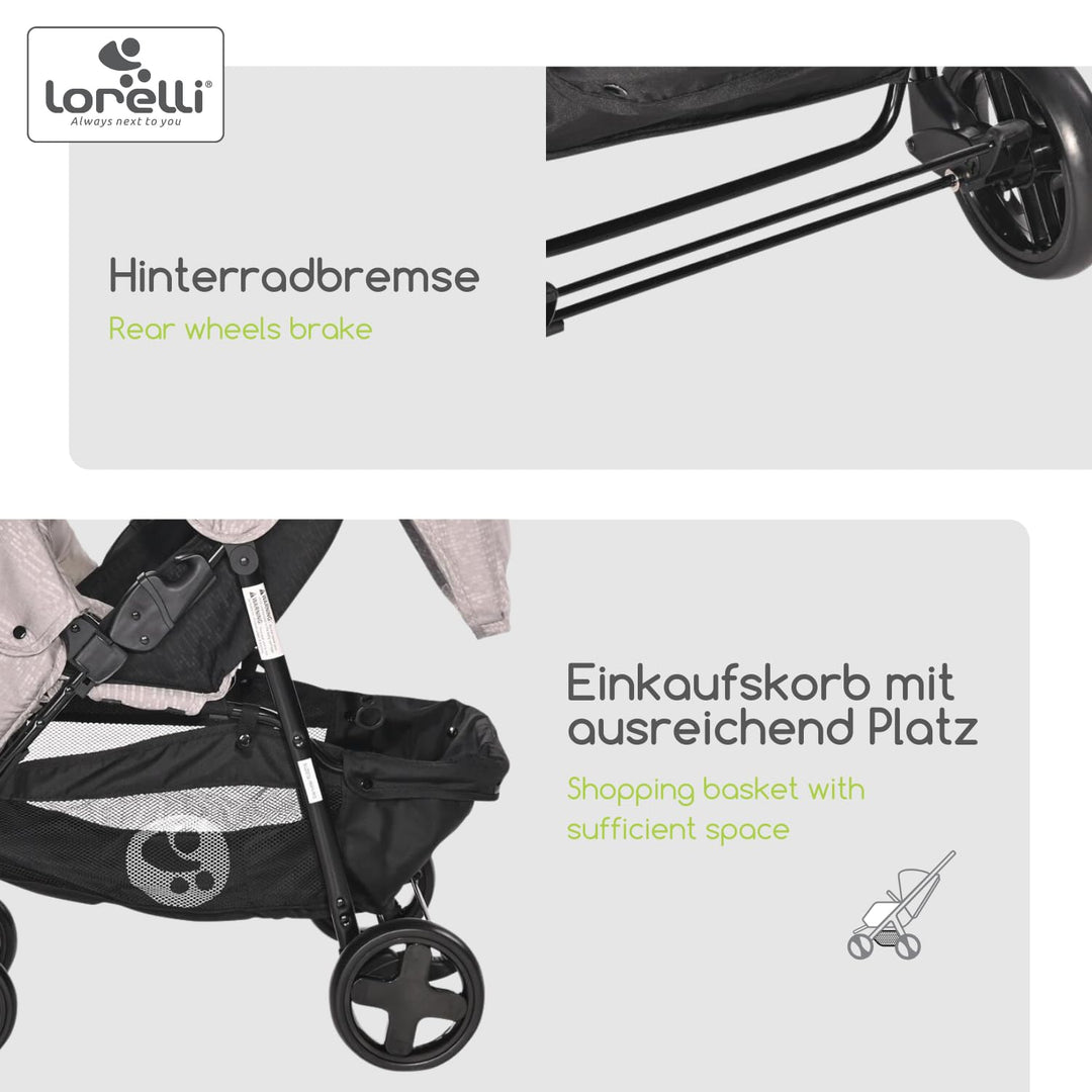 Lorelli Kinderwagen Martina, Reisebuggy, Baby Buggy klein zusammenklappbar, leicht, nur 7,5 kg, komp