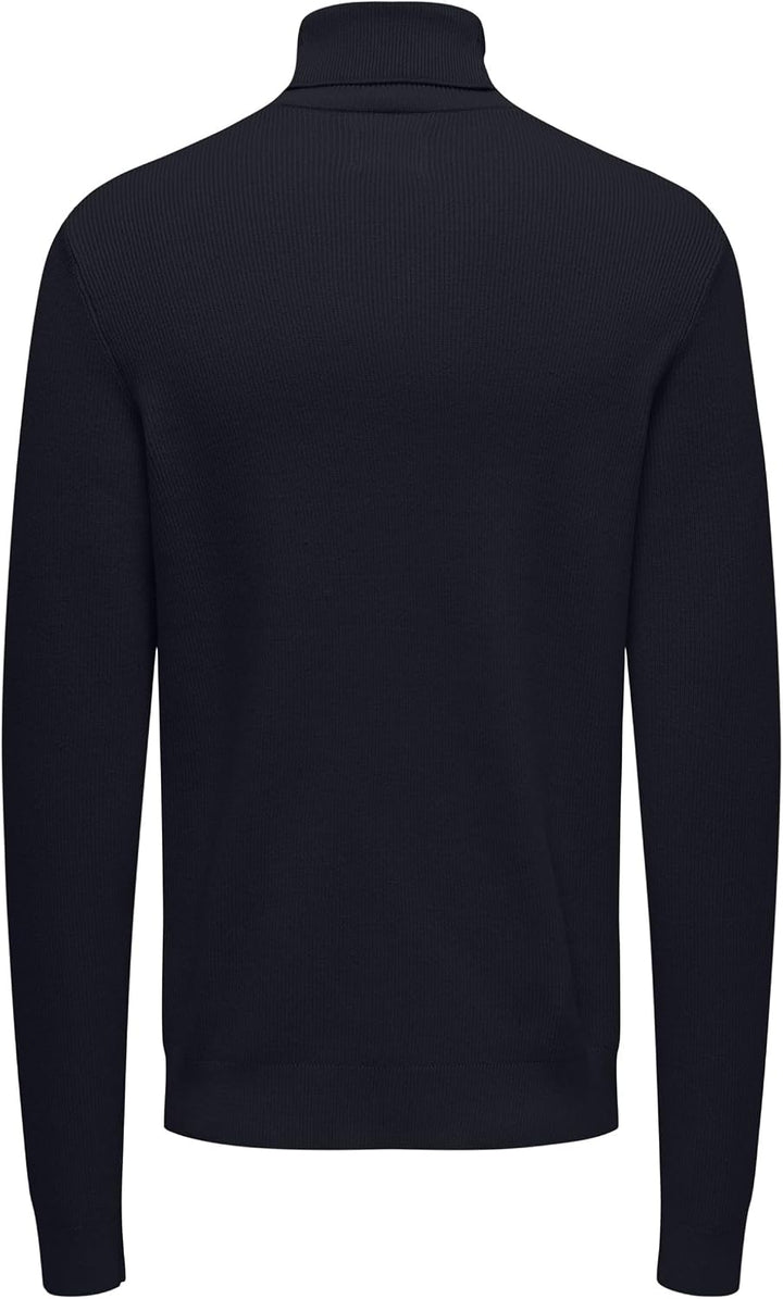 ONLY & SONS Herren Rollkragen Strickpullover ONSPhil Herrenpullover mit Kragen XL Dark Navy, XL Dark
