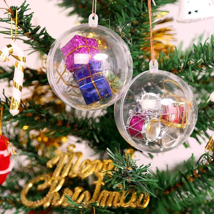 Acrylkugeln 20 Stück Christmas Ball Weihnachtskugeln Klar DIY transparent Verzierung als Saisonal De