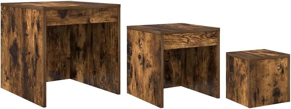 vidaXL Satztisch 3 STK., Satz Couchtisch für Wohnzimmer Schlafzimmer, Beistelltisch mit viel Platz,