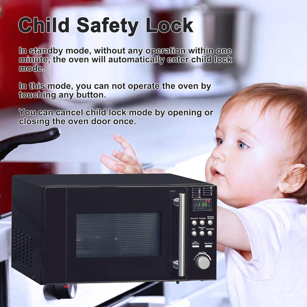 SMETA Mikrowelle Mit Grill und heissluft, 800W Microwellengerät, 20L Mikrowelle, Grillleistung 1200W