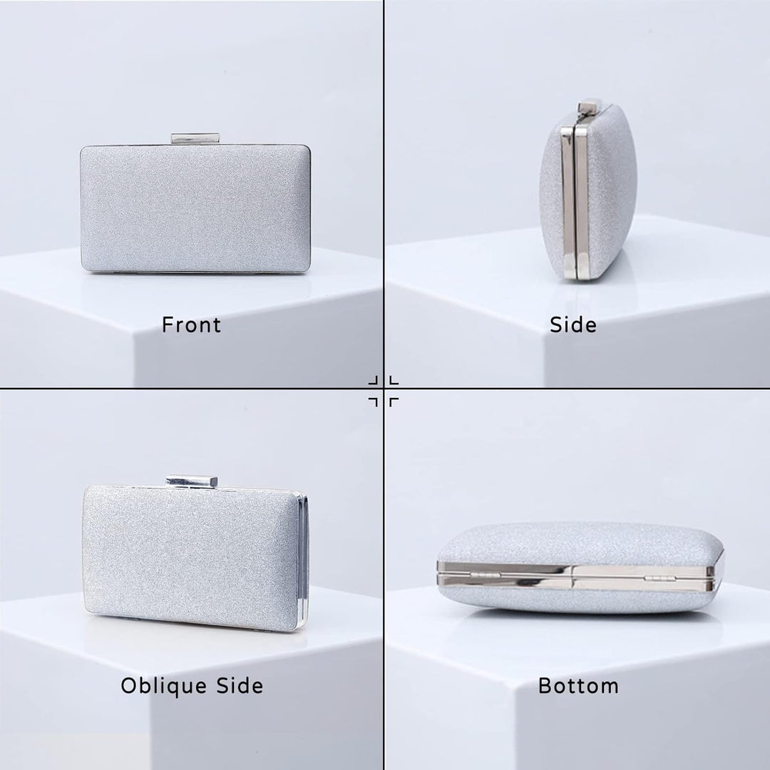 CORIOS Damen Clutch Abendtasche mit Pailletten Clutch Tasche mit Kette Glitter Handtasche Glänzend S