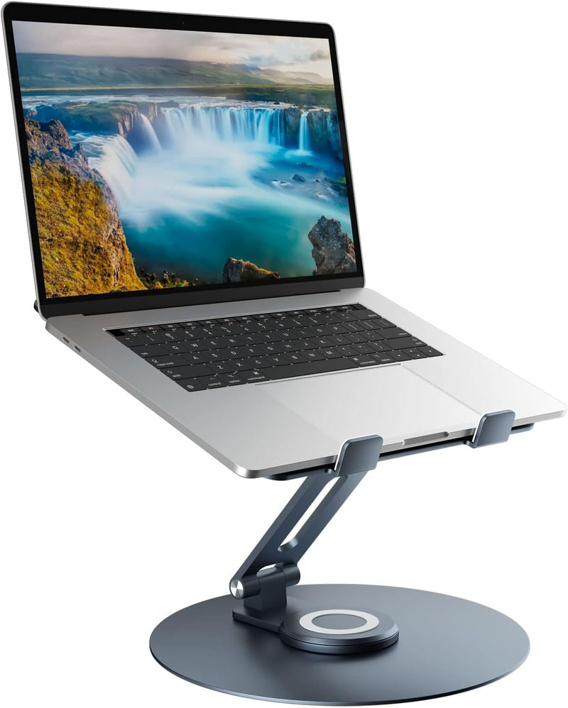 Epherie Laptop Ständer mit 360° drehbarem rundem Basis, Höhenverstellbarer ergonomischer Laptopständ