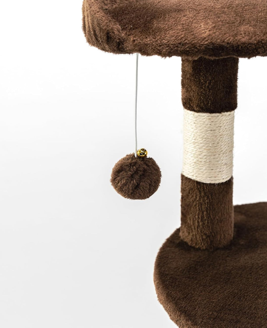 lionto Kratzbaum für Katzen mit 2 Plüschbällen & Spielseil, Höhe 112 cm, Katzenbaum mit Sisalseil &