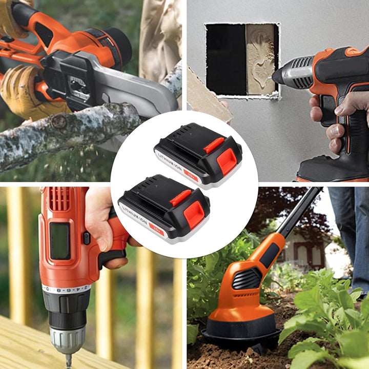 2 Stück 20 V 3000 mAh Lithium-Ersatz-Werkzeugakku für Black & Decker BL1518 BL2018 LBXR20 LBXR2020-O