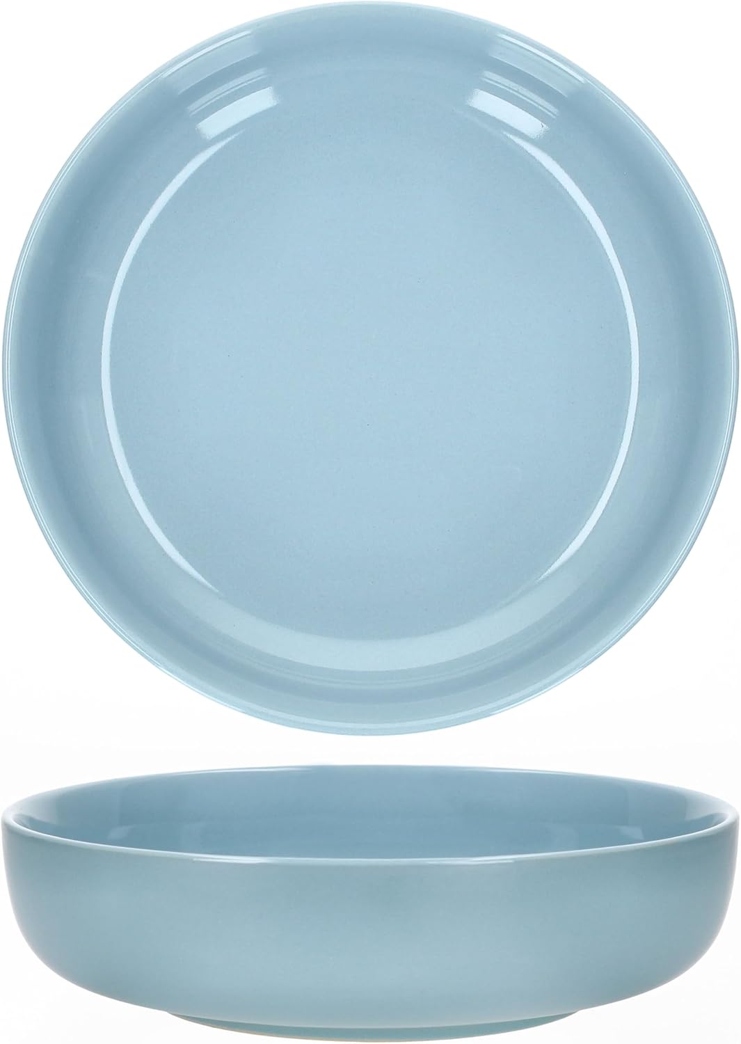 Ritzenhoff & Breker Jasper 4er Set Suppenteller Graublau I 610 ml, Ø 19,3cm I Steingutteller für 4 P