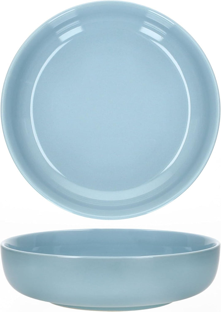 Ritzenhoff & Breker Jasper 4er Set Suppenteller Graublau I 610 ml, Ø 19,3cm I Steingutteller für 4 P
