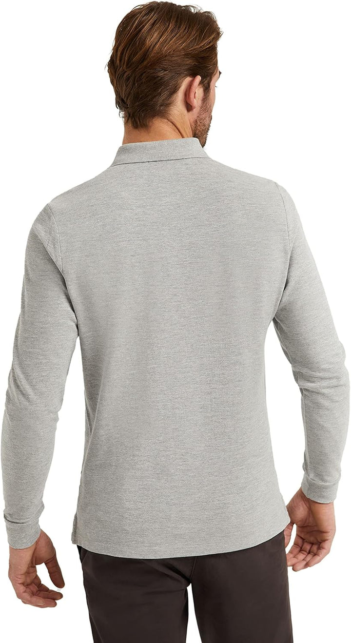 Polo Club Herren Poloshirt Kurzarm Regular Fit Baumwolle Männer Polohemd Longsleeve M Grau, M Grau