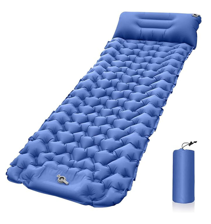 Isomatte Camping, Aufblasbare Isomatte Ultraleicht, Sleeping Isomatte mit Kissen & Fusspumpe, Kompak
