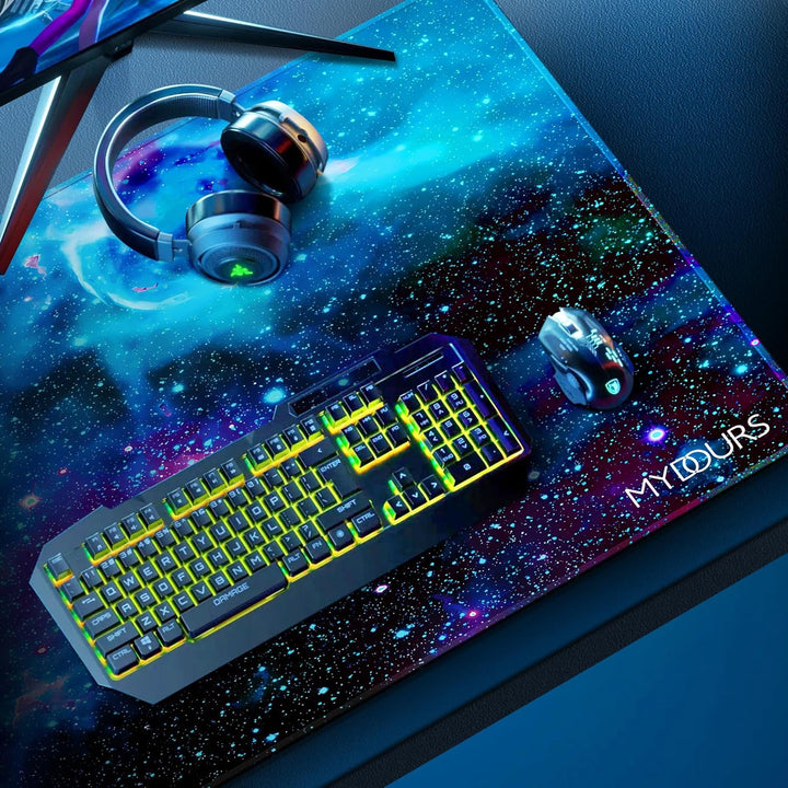Mydours Mega Mauspad, 120x60cm erweitertes Gaming-Mauspad XXL, Rutschfeste Gummibasis & Lycra-Gewebe
