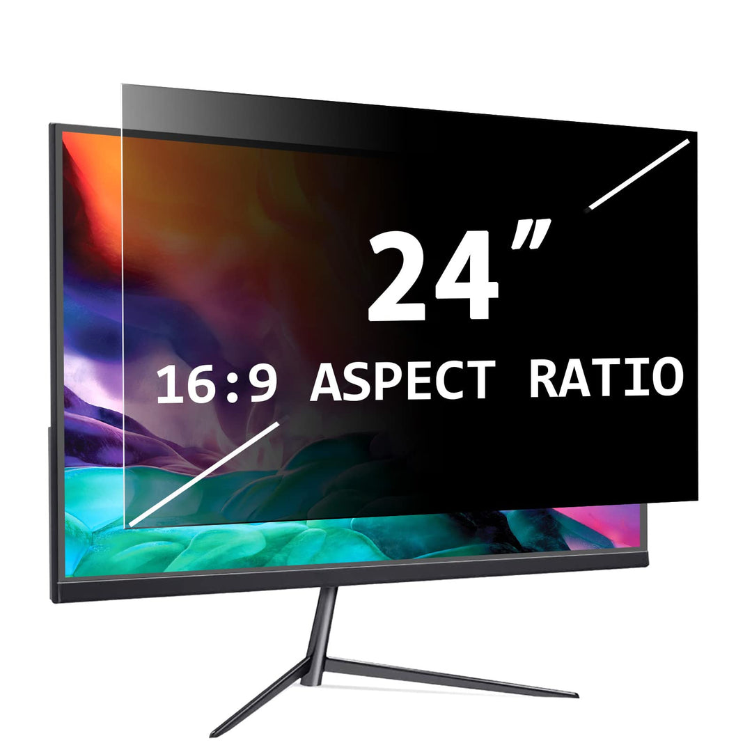 PYS 24 Zoll Bildschirm Blickschutzfolie für Computer Monitor 16:9 Seitenverhältnis, Anti-Blaulicht B