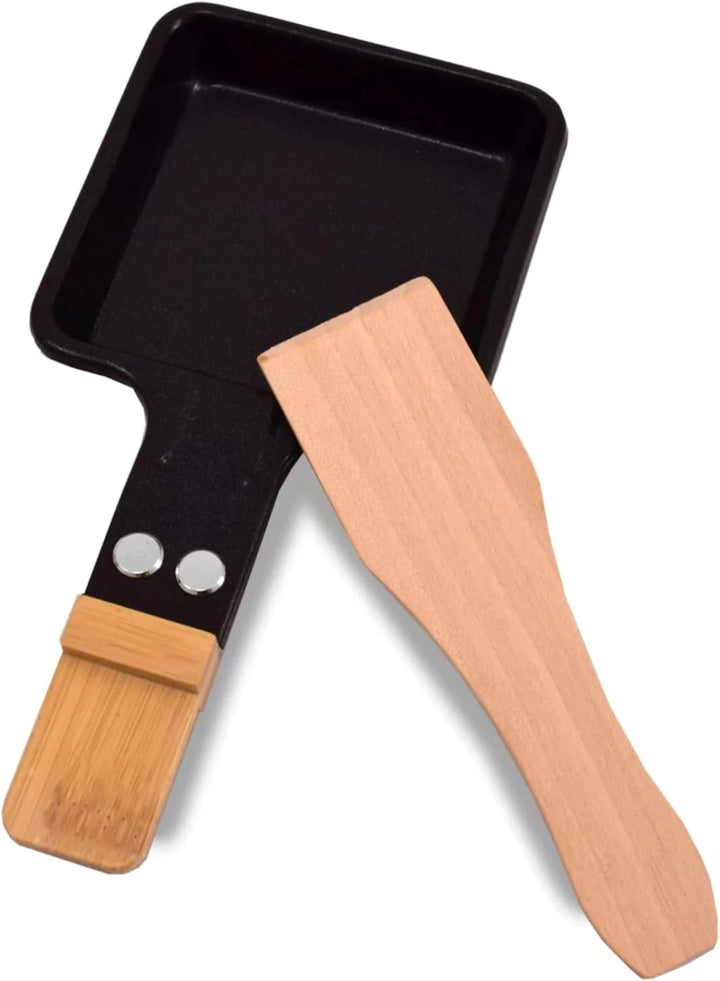 Syntrox 1 Raclette Pfännchen viereckig mit Schaber Antihaftbeschichtung Grill Zubehör, Ersatzpfännch