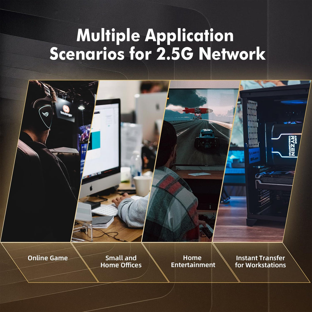 MokerLink 4 Port 2.5G Ethernet Switch mit 2 Port 10G SFP+ Slot, 4 x 2.5G Base-T Ports kompatibel mit