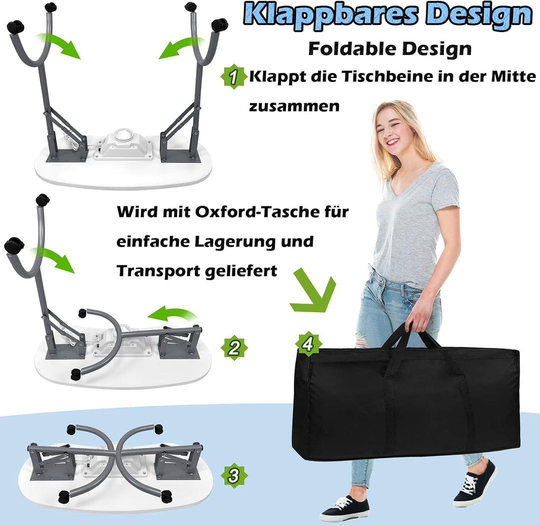 LZQ Nageltisch mit Absaugung Maniküretisch Faltbare mit Nagelstaubsauger Mobilesmanikürtisch für Sta